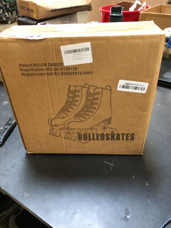 Photo 1 of Comeon Roller Skates for Women,Outdoor Adult Rollerskates Four-Wheel Roller Skates for Girls (Purple Flashing Wheel,37/US 7)