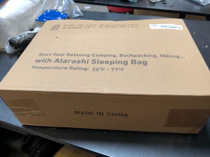Photo 1 of Atarashi Camping Sleeping Bag- 4 Seasons for Adults, Light, Warm, Extra-Large with Compression Sack- Great for Hiking, Backpacking & Outdoor Adventures
