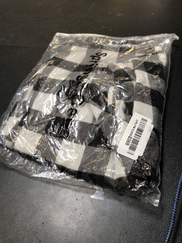 Photo 1 of Spring&Gege Boys Soft Plaid Pajamas Pants Flannel PJ Pants Lounge Long Bottoms, Black and White, 11-12Years