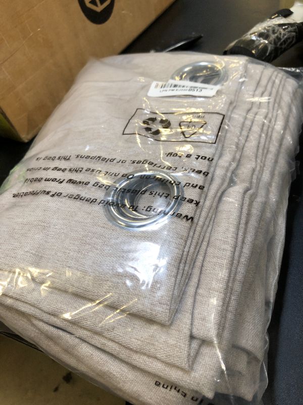 Photo 1 of BGment Thick Linen Curtains 84 Inch Length 2 Panels for Living Room, Privacy Textured Window Drapes for Bedroom Dining Room Grommet Light Filtering Curtain, Stone Grey, Each 52 Inch Wide