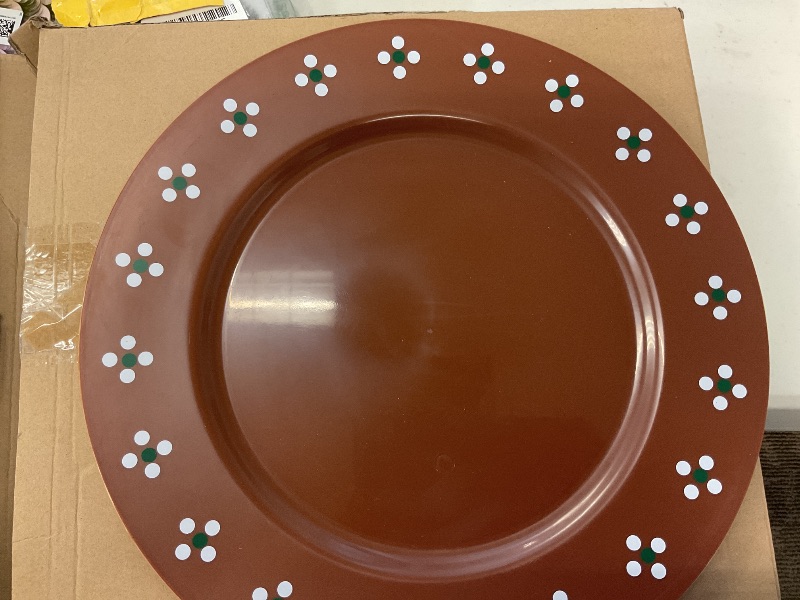 Photo 1 of Havawish Mexican Plates 13 Inch De Barro Mexican Floral Charger Plate Traditional Design Plates Mexico Plate for Mexican Wedding Baby Shower Party Supplies(12 Pcs)
