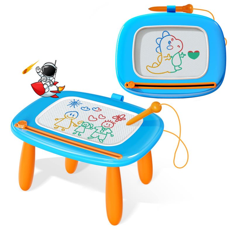 Photo 1 of Kikidex Magnetic Drawing Board, Toddler Girl Toys for 1-2 Year Old, Doodle Board Pad Learning and Educational Toys for 1 2 3 Year Old Baby Kids Birthday Gift(Light Blue)