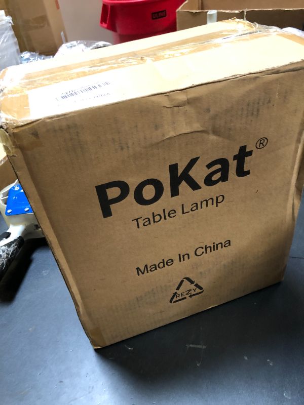 Photo 1 of PoKat 23" Modern Ceramic Table Lamp Set of 2 for Living Room White Desk Lamps for Bedroom Farmhouse Bedside Nightstand Bedside Lamp End Table Lamps Beige