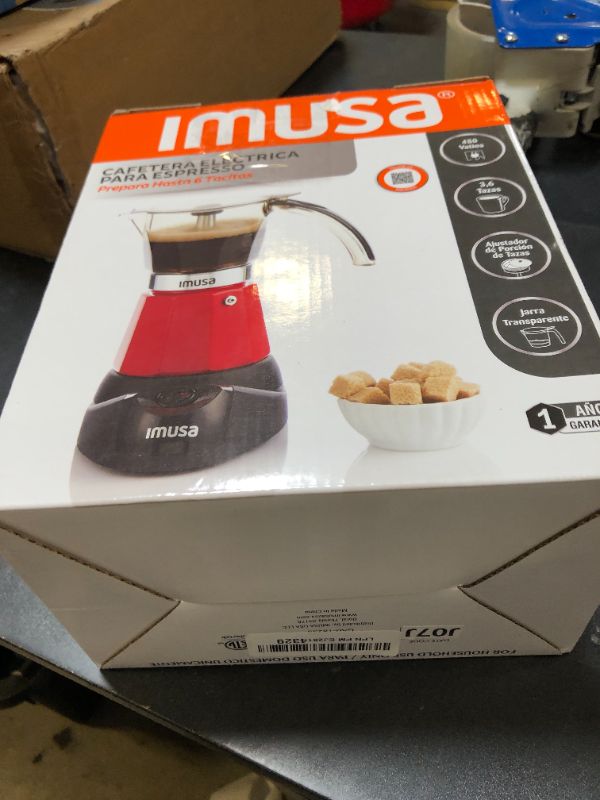 Photo 1 of Imusa 6 or 3cup Electric Espresso Maker, Red