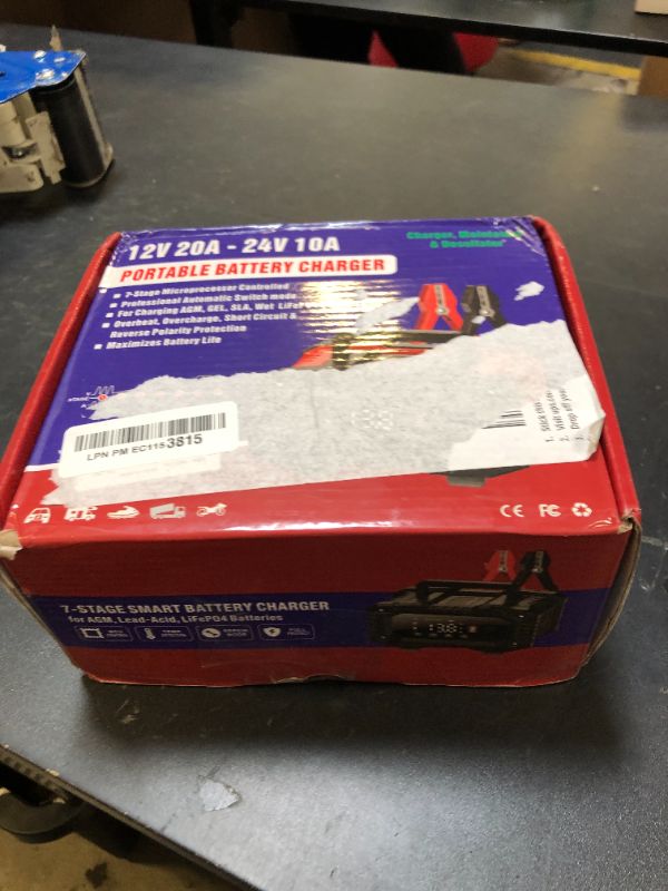 Photo 1 of ABLY Battery Charger 20A 12V/24V LiFePO4 Lead Acid Fully Automatic Battery Maintainer, Car Battery Trickle Charger Automotive w/Battery Repair, Winter Mode, for AGM, STD, Gel, Deep Cycle Batteries