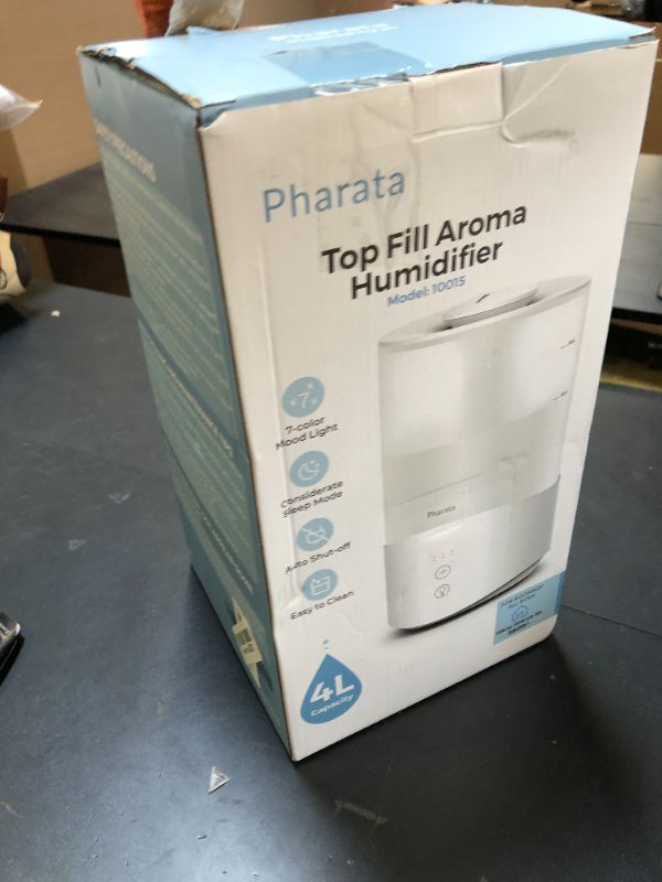 Photo 1 of Pharata Humidifiers for Bedroom, 4.0L Humidifier with Essential Oil Diffuser, Top Fill Ultrasonic Cool Mist Humidifier for Large Room, Sleep Mode, Adjustable mist output, Auto Shut-Off