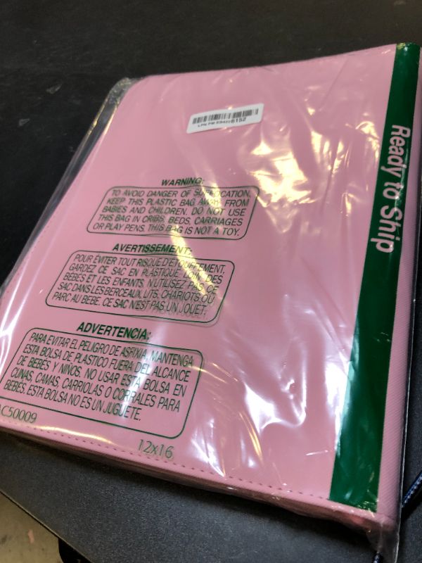 Photo 1 of Fabmaker 9-Pocket PU Cover Zipper Trading Card Collection Album - Sturdy 360 Side-Loading Binder for MTG, TCG, Sports Cards (Pink)