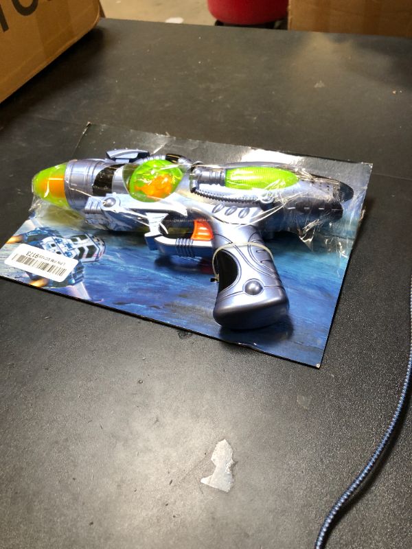 Photo 1 of Electric Toy Space Gun, Galactic Infinity Alien Blaster Pistol for Kids Pretend Play with Flashing LED Lights and Blasting Laser FX Sounds