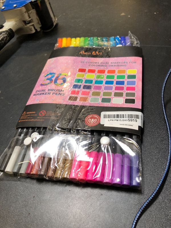Photo 1 of Dual Markers Brush Pens, 36 Fine Point Art Marker, Double Tip Colored Pen for Adult Coloring Hand Lettering, School Classroom Art Suppliers