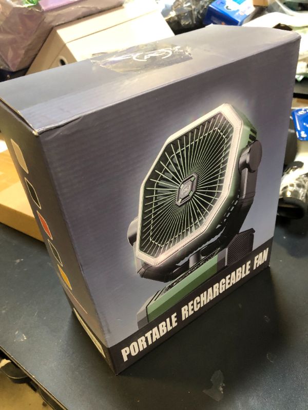 Photo 1 of Portable Fan 24000mAh Battery Powered with Remote & LED, 4 Speed Strong Airflow, Desk/Camping/Outdoor/Gym Fan for Office Travel Treadmill Camping Gear