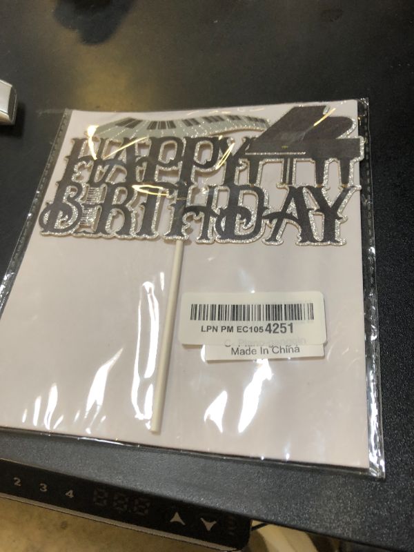 Photo 1 of Piano Happy Birthday Cake Topper Black Glitter Musical Music Notes Beautiful Melody Cake Decoration Piano Music Lover Boys Girls Kids Themed Birthday Party Supplies
