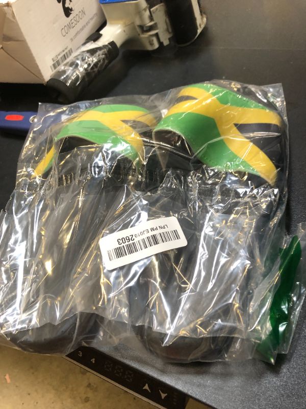 Photo 1 of Jamaican Rasta Reggae RGY Caribbean Slippers Sandals for Women and Men Sandals Open Toe Soft Cushioned Non-Slip for Indoor & Outdoor?LTX001- SZ 43