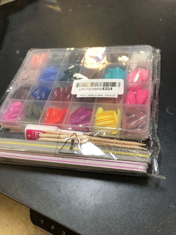Photo 1 of FANDAMEI Press on Nails, 24 Colors 576PCS Press on Nails Almond, Medium Acrylic Fake Nails Full Cover, Natural Press on Nails Glossy, False Nails with Nail Glue