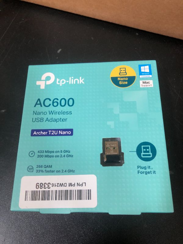 Photo 1 of TP-Link Nano AC600 USB Wifi Adapter(Archer T2U Nano)- 2.4G/5G Dual Band Wireless Network Transceiver for PC Desktop, Travel Size, Supports Windows (11,10, 8.1, 8, 7, XP / Mac OS X 10.9-10.14)