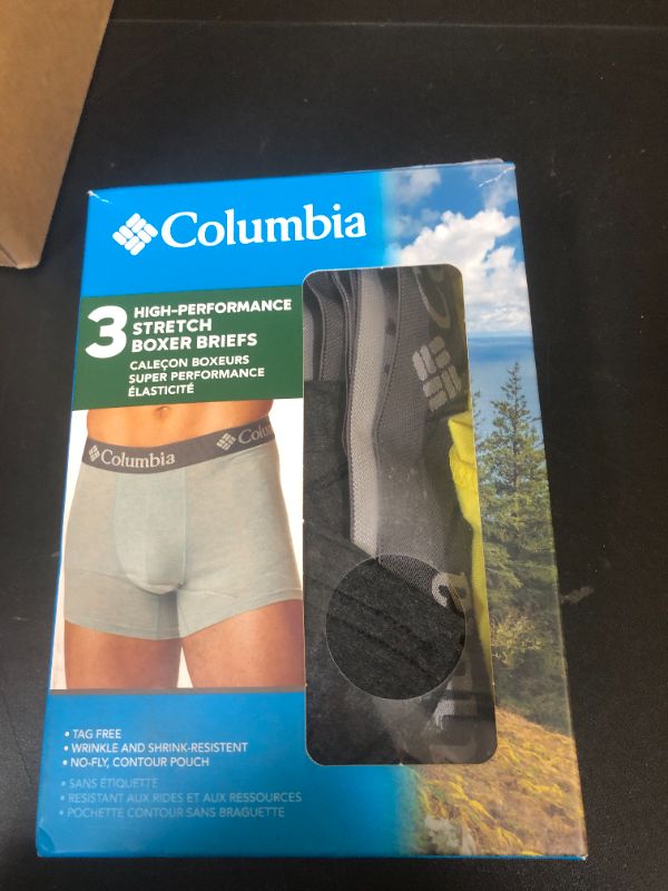 Photo 1 of Columbia Men's 6 Pack Performance Boxer Brief, Teal/Neon Green/Black, Medium