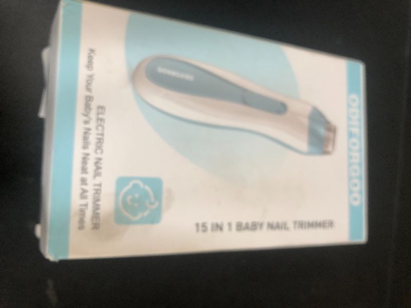 Photo 1 of ODIFORGOO Baby Nail Trimmer Electric Baby Nail File,USB Charging 15 in 1 Nail Clippers kit with Dust Cover LED Light,Trim Buffer Kit for Newborn Infant Toddler or Adults Toes Fingernails Care?Blue?