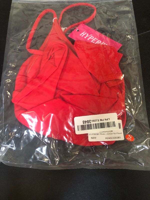 Photo 1 of HYPERFIRE Women's Sexy V Neck High Cut One Piece Swimsuit Tummy Control Slimming Monokini Red Small