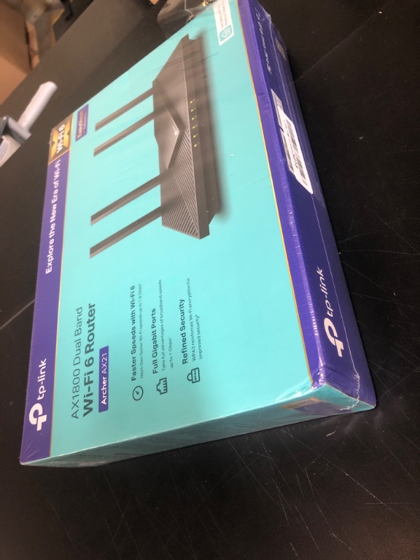 Photo 1 of TP-Link AX1800 WiFi 6 Router V4 (Archer AX21) – Dual Band Wireless Internet, Gigabit, Easy Mesh, Works with Alexa - A Certified for Humans Device