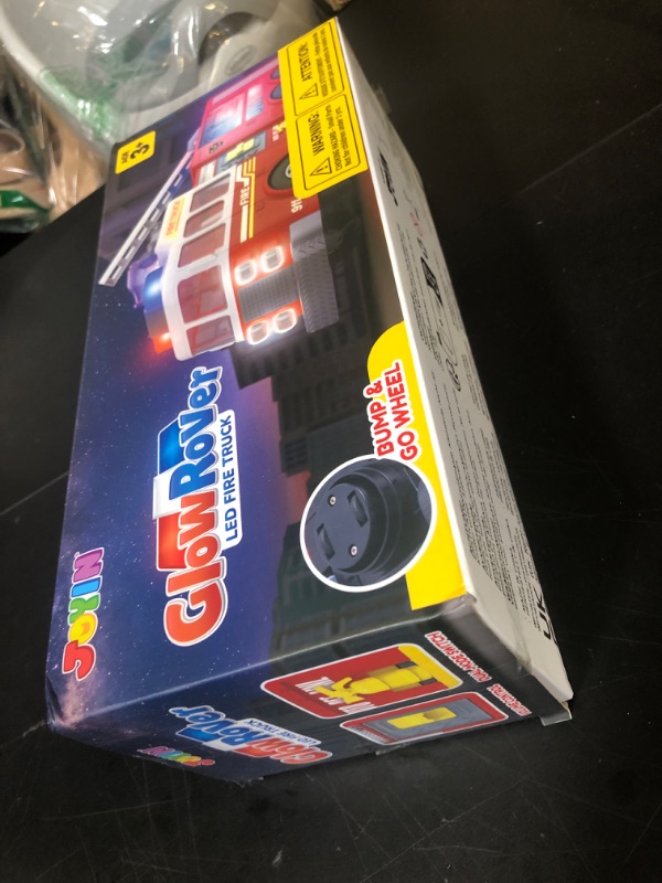 Photo 1 of JOYIN LED Fire Truck Toy for Toddlers - LED Projections & Sirens, Bump and Go Fire Engine Trucks with Mode Switch & Volume Control, Boys&Girls Firetruck, Kids Birthday