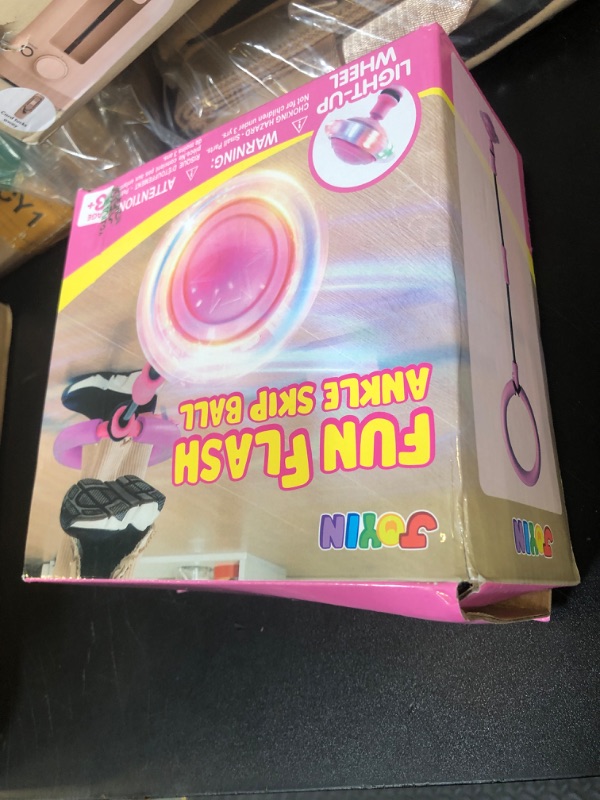 Photo 1 of JOYIN Pink Ankle Skip Ball with Flashing Lights, Skip it Toy for Kids Indoor & Outdoor, Flashing Swing Ball Foldable Sports Toy, Birthday Gifts for Kids 3 4 5 +