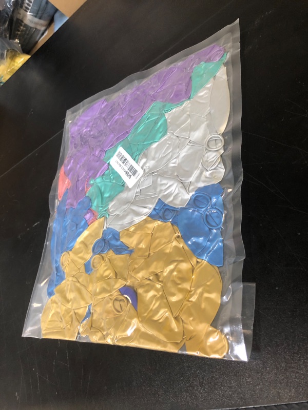 Photo 1 of 110 Pack Assorted Metallic Balloons 12 Inch, Chrome Latex Party Balloons 6 Gemstones Color for Birthday Party Graduation Anniversary Baby Shower Wedding Decorations