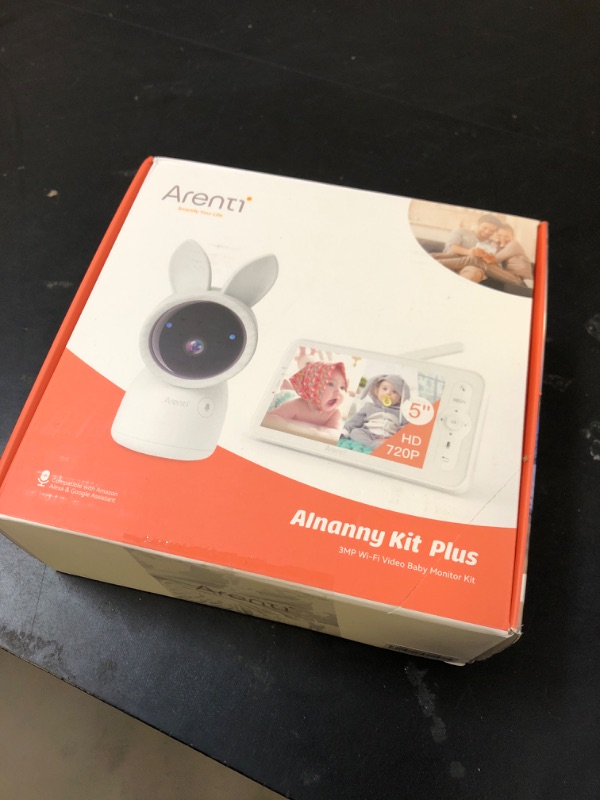 Photo 1 of ARENTI Baby Monitor, 2K Smart Baby Camera with 5-Inch Upgraded Wireless Display, Super Night Vision, Lullabies, Cry & Motion Detection, Temp & Humidity Sensor, Two Way Audio