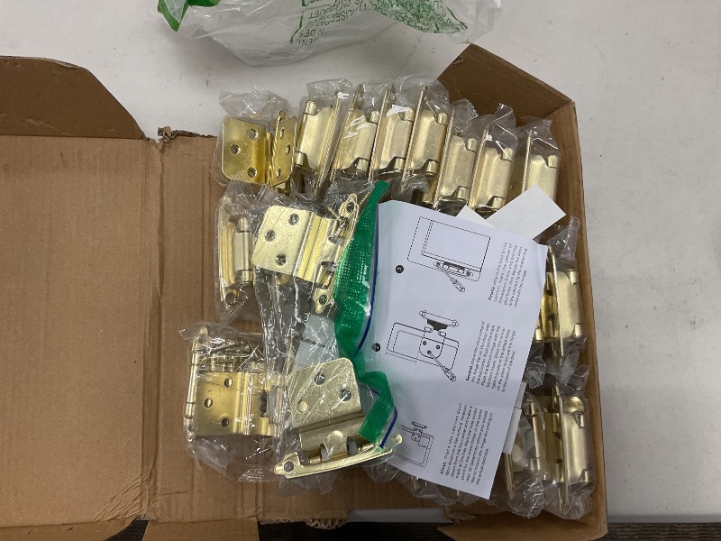 Photo 1 of Ravinte 50 Packs (25 Pairs) 3/8" Inset Gold Cabinet Hinge,Self Closing Hinges for Kitchen/Bathroom/Furniture Cabinets & Doors,Decorative Cabinet Hardware Kitchen Cabinet Hinge with Door Bumper