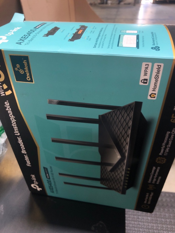 Photo 1 of TP-Link AXE5400 Tri-Band WiFi 6E Router (Archer AXE75)- Gigabit Wireless Internet Router, ax Router for Gaming, VPN Router, OneMesh, WPA3, Black