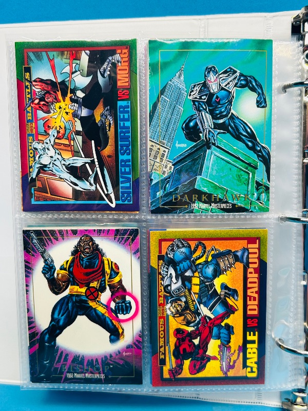 Photo 1 of 025003…final sale no returns/refunds- 120 mixed Marvel trading cards in binder