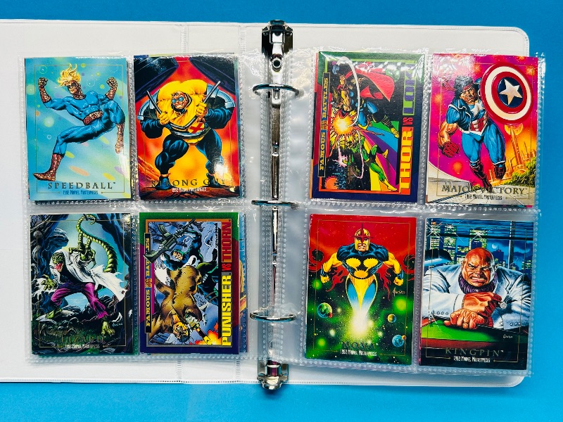 Photo 1 of 025003…final sale no returns/refunds- 120 mixed Marvel trading cards in binder