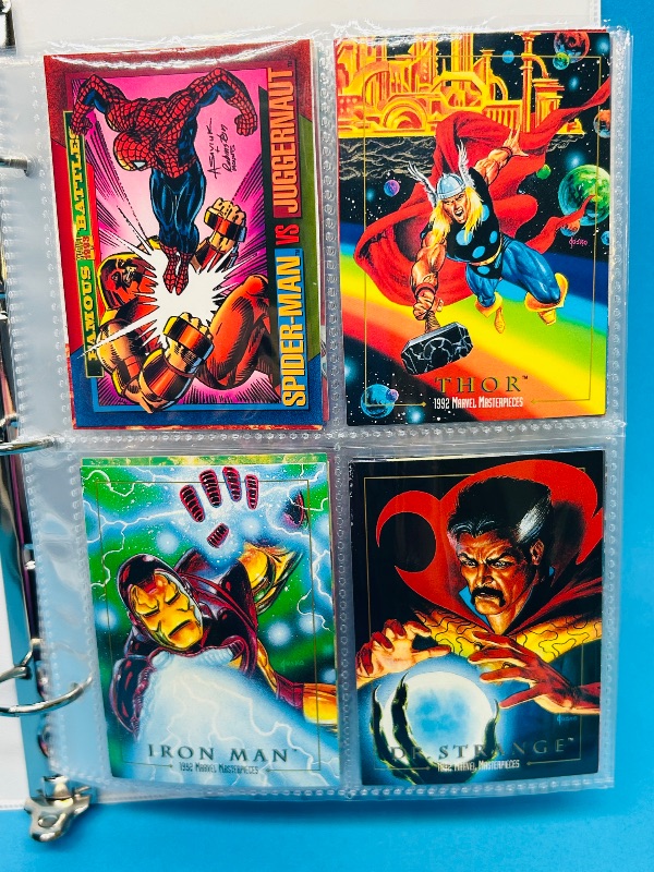 Photo 1 of 025003…final sale no returns/refunds- 120 mixed Marvel trading cards in binder
