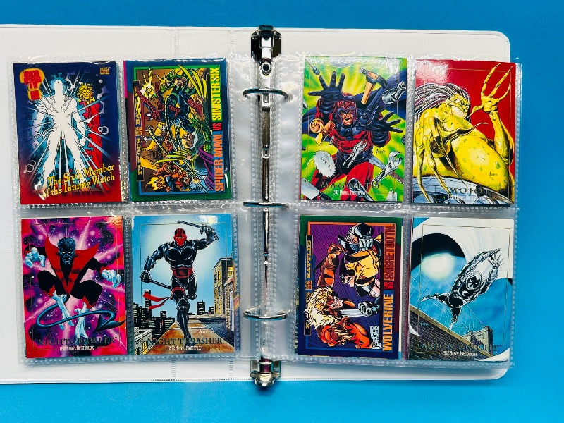 Photo 1 of 025003…final sale no returns/refunds- 120 mixed Marvel trading cards in binder