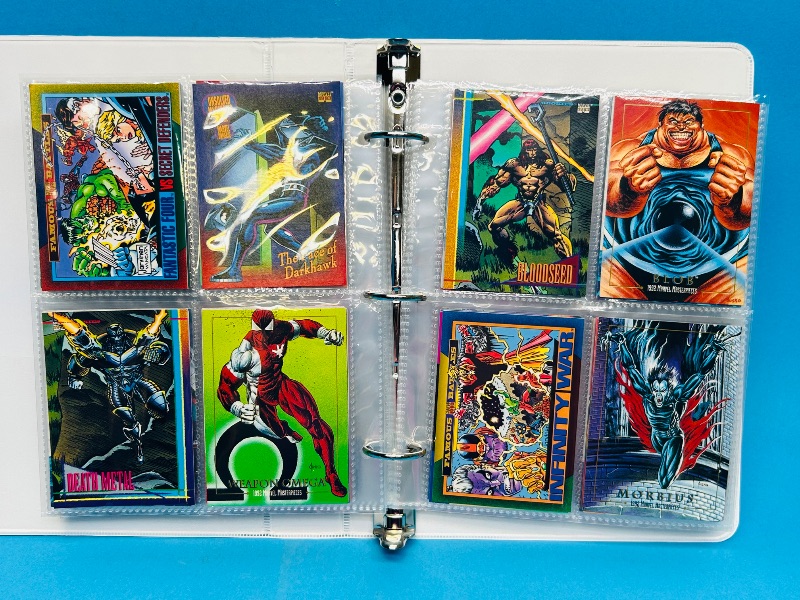 Photo 1 of 025003…final sale no returns/refunds- 120 mixed Marvel trading cards in binder