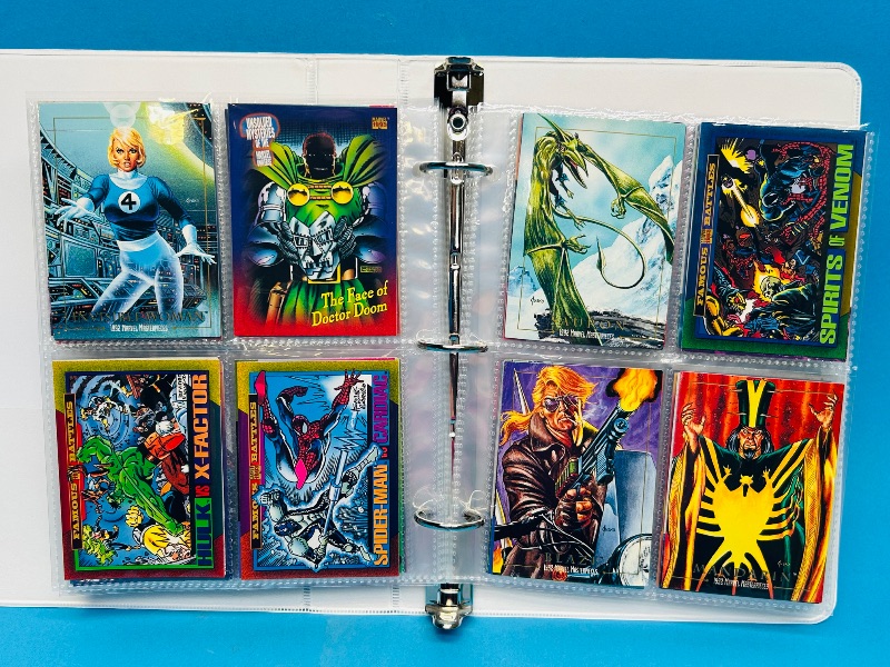 Photo 1 of 025003…final sale no returns/refunds- 120 mixed Marvel trading cards in binder