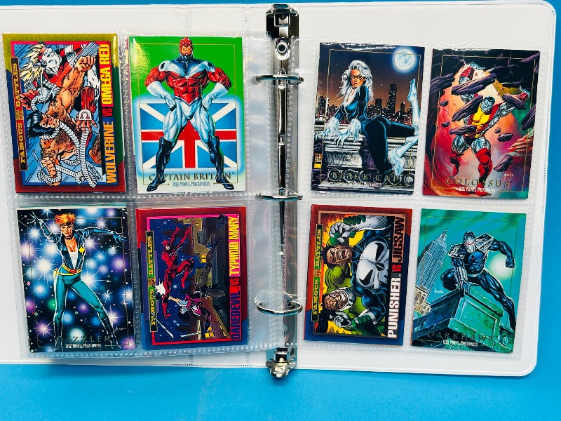 Photo 1 of 025003…final sale no returns/refunds- 120 mixed Marvel trading cards in binder