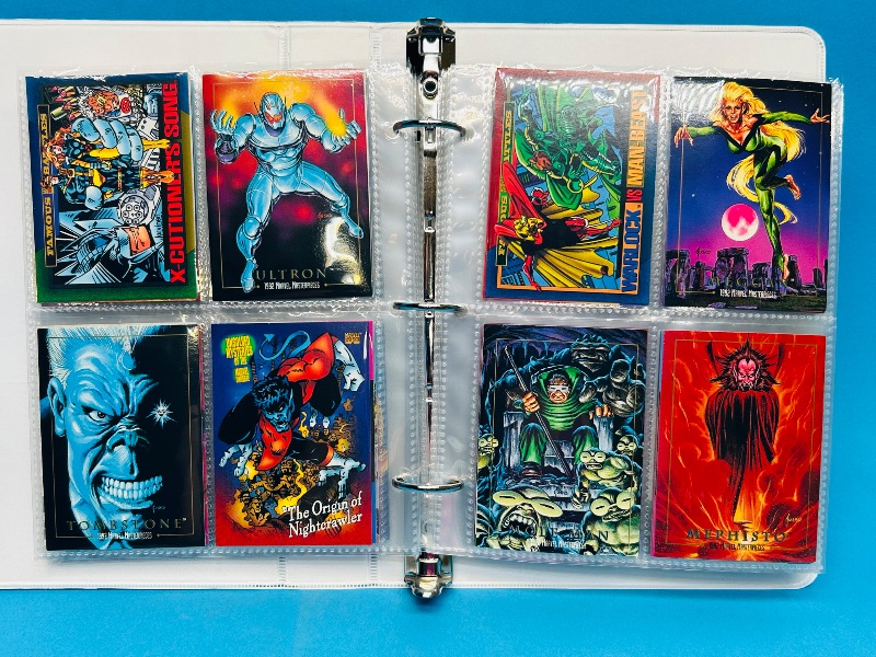 Photo 1 of 025003…final sale no returns/refunds- 120 mixed Marvel trading cards in binder