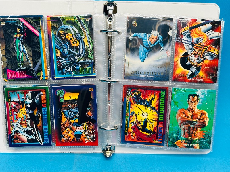 Photo 1 of 025003…final sale no returns/refunds- 120 mixed Marvel trading cards in binder