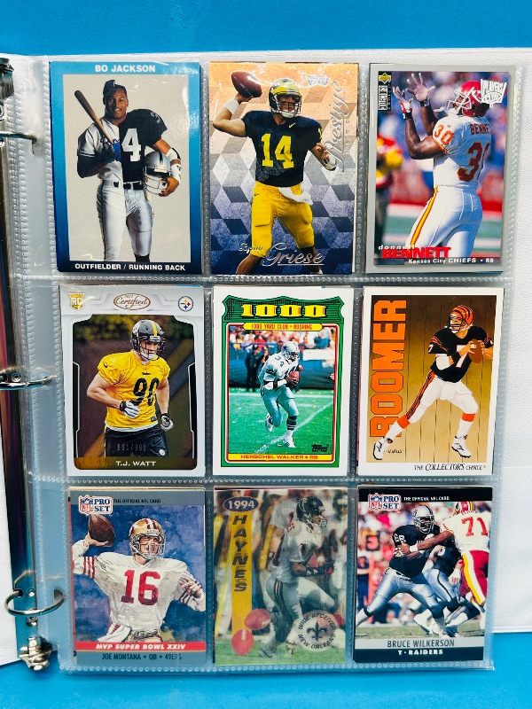 Photo 1 of 025009…  final sale no returns/refunds- 360 mixed football cards in binder