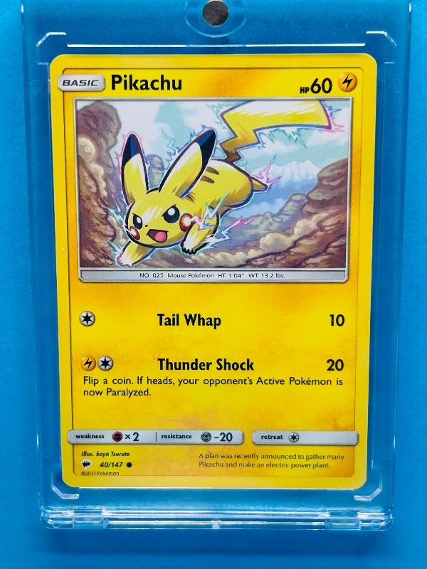 Photo 1 of 025011…Pikachu Pokémon card in hard plastic case 