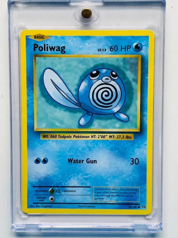 Photo 1 of 025018…Poliwag Pokémon card in hard plastic case 