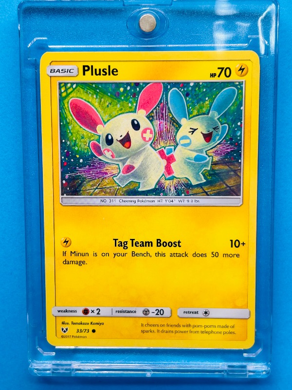 Photo 1 of 025020…Plusle Pokémon card in hard plastic case 