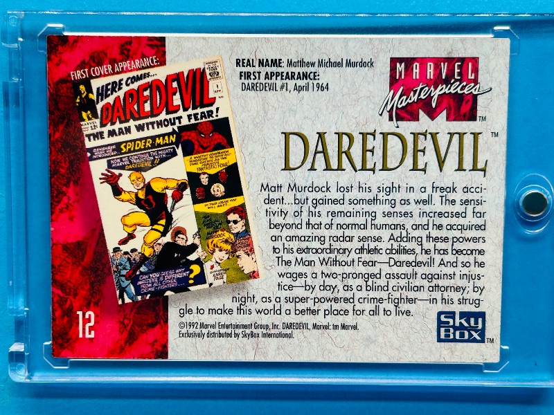 Photo 1 of 025025…Marvel Masterpieces Daredevil card 12 in hard plastic case
