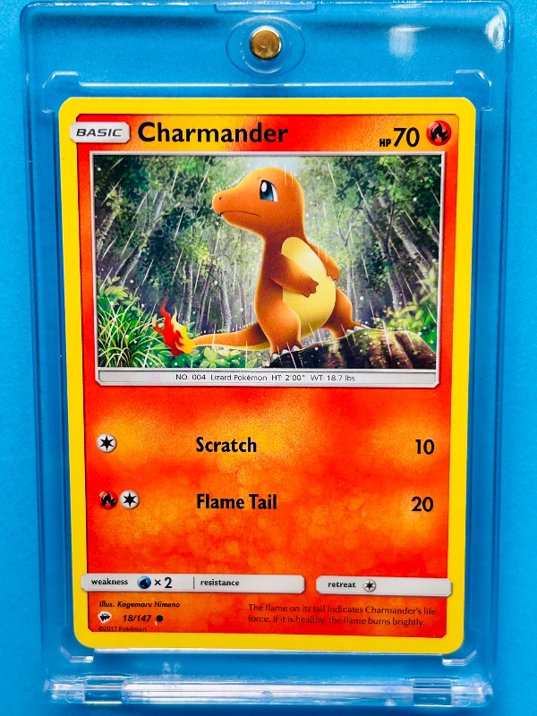 Photo 1 of 025027…Charmander Pokémon card in hard plastic case