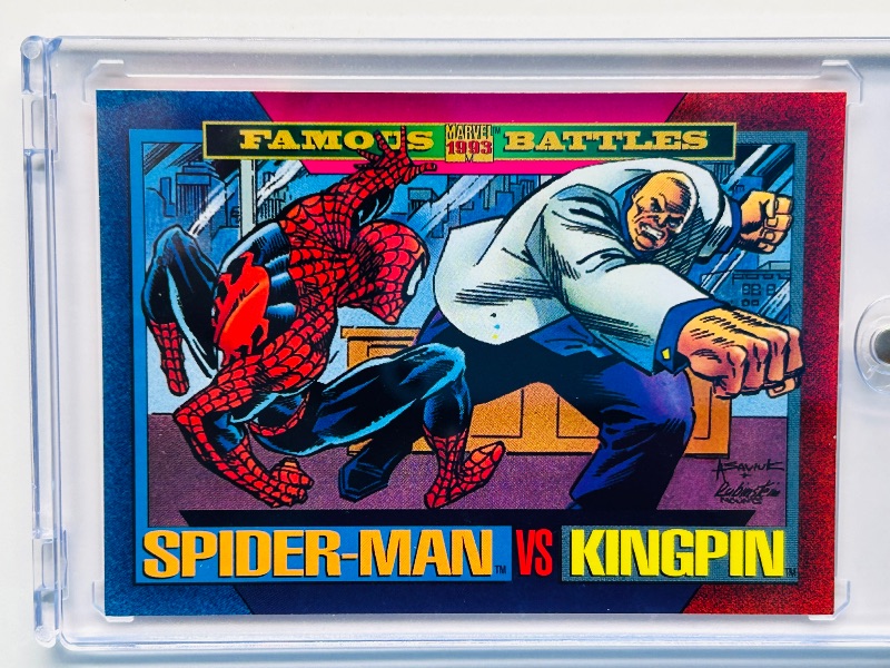 Photo 1 of 025028…Spider-Man vs. Kingpin card169 in hard plastic case famous battles