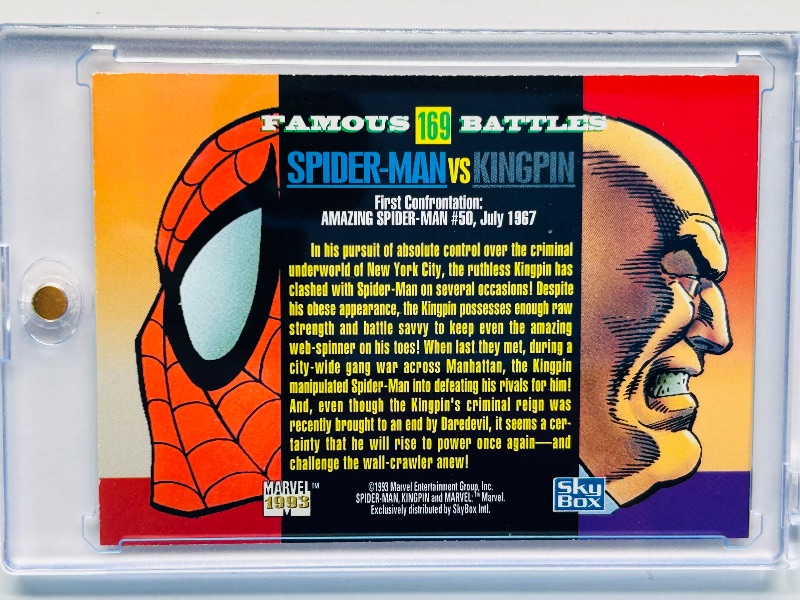 Photo 1 of 025028…Spider-Man vs. Kingpin card169 in hard plastic case famous battles 