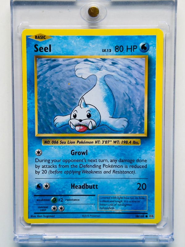 Photo 1 of 025029…Seel Pokémon card in hard plastic case