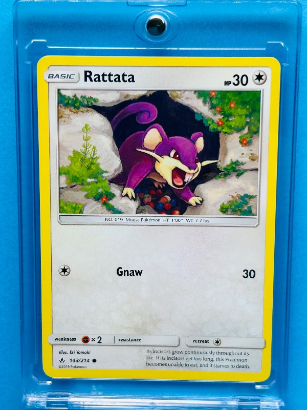 Photo 1 of 025042…Rattata  Pokémon card in hard plastic case