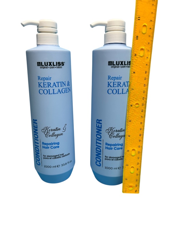 Photo 1 of 025053…2 Xlarge  bottles of keratin and collagen conditioner 33.8 oz. repairing hair care