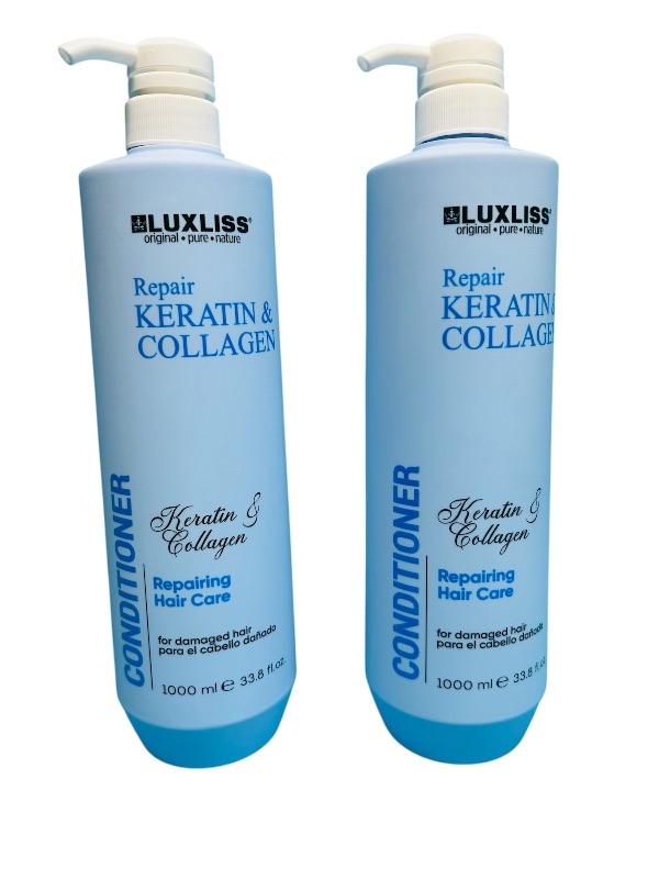 Photo 1 of 025053…2 Xlarge  bottles of keratin and collagen conditioner 33.8 oz. repairing hair care