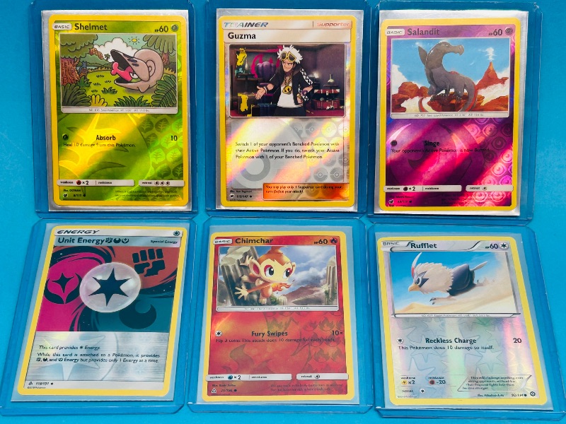 Photo 1 of 025057…6 Pokémon reverse holo cards in hard plastic sleeves 